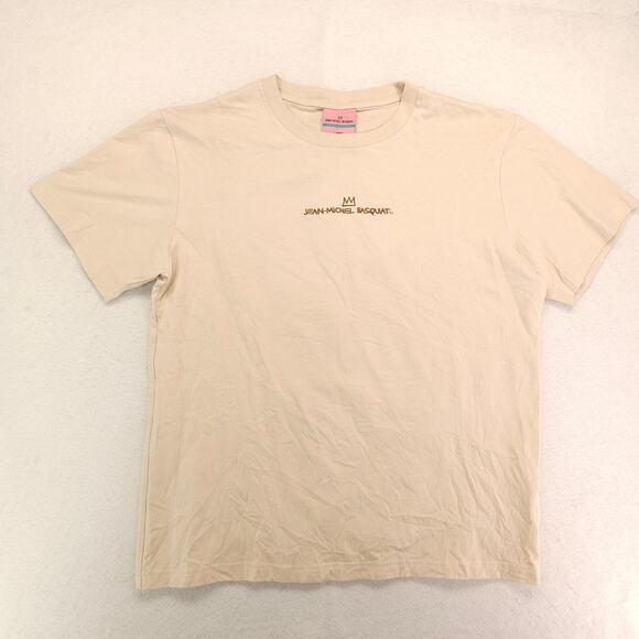 Jean Michel Basquiat Crew Neck Short Sleeve T-Shirt Mens Size Large L Tan - Picture 2 of 9